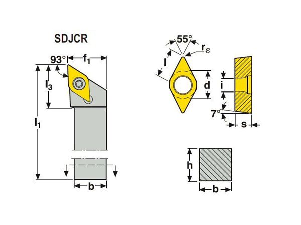 SDJCR1212-11 und DCMT11 Abmessungen